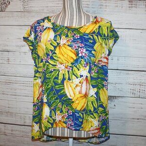 Rachel Roy  Tropical Star Fruit Patterned Blouse Size Medium